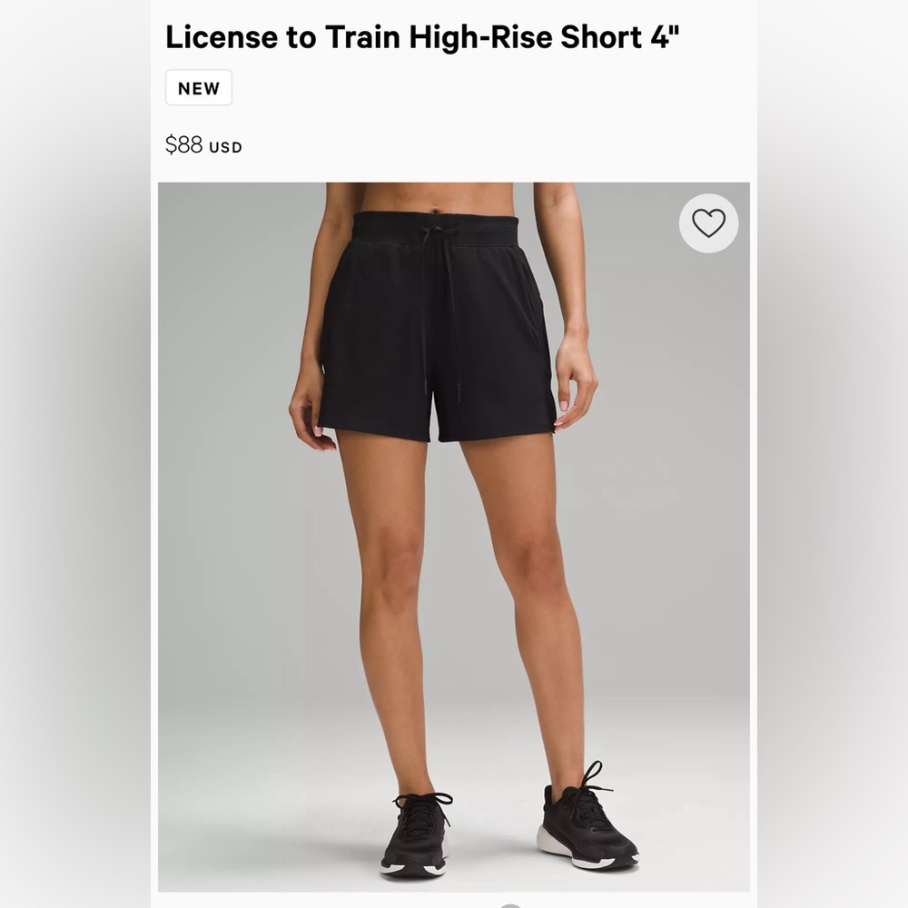 Lululemon License to Train High-Rise Short 4"